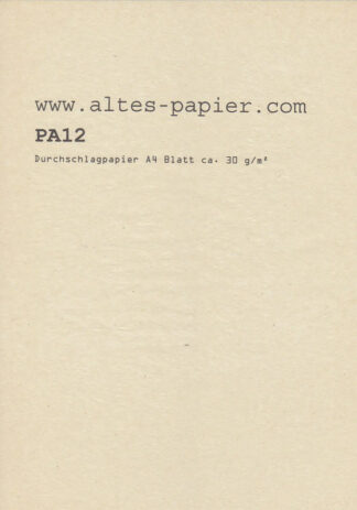 altes gelblicheses Durchschlagpapier pa12a
