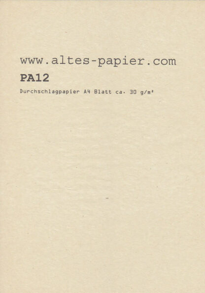 altes gelblicheses Durchschlagpapier pa12a