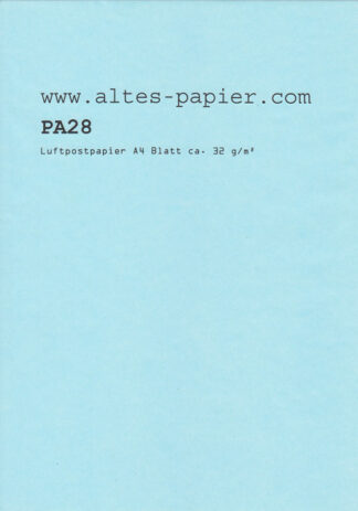 altes Luftpostpapier hellblau PA28