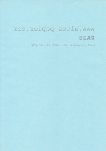 altes Luftpostpapier hellblau Rückseite PA28
