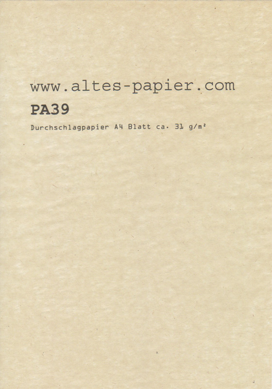 altes gelbes Durchschlagpapier PA39