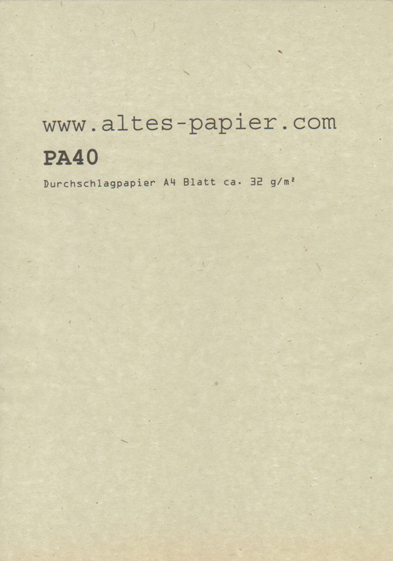 altes grünes Durchschlagpapier PA40