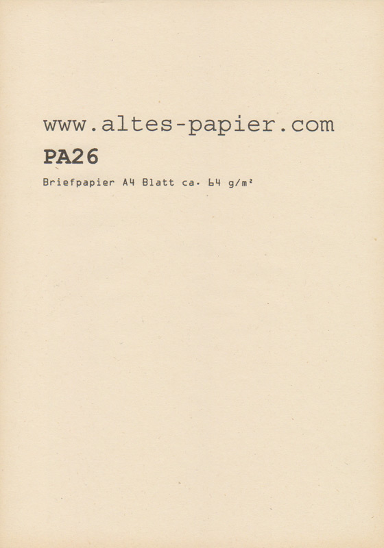 altes vergilbtes Briefpapier A4 Blatt PA26b