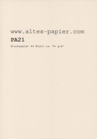 leicht vergilbtes Druckpapier A4 Blatt PA21c