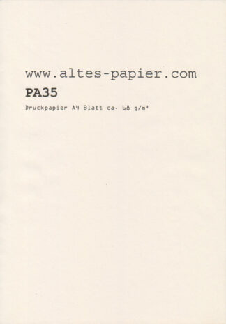 altes vergilbtes Druckpapier A4 Blatt PA35