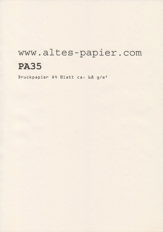 altes vergilbtes Druckpapier A4 Blatt PA35