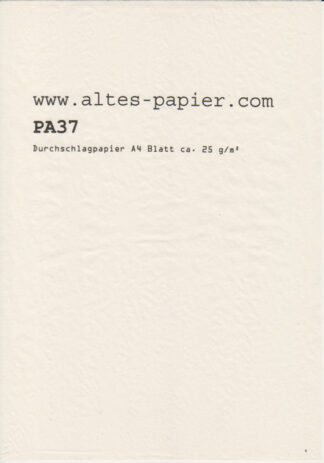 altes Durchschlagpapier holzfrei PA37