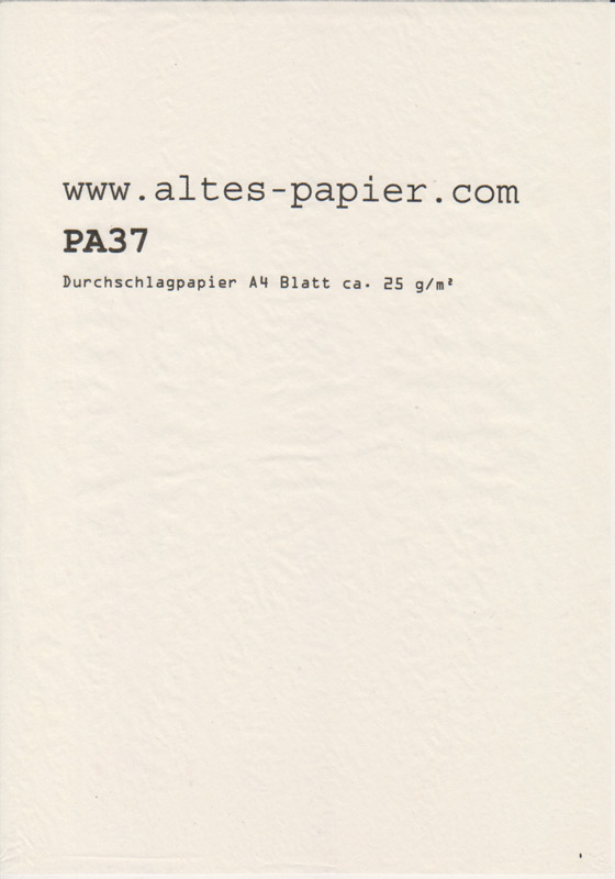 altes Durchschlagpapier holzfrei PA37