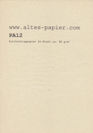 altes gelbliches Durchschlagpapier A4 Blatt PA12b