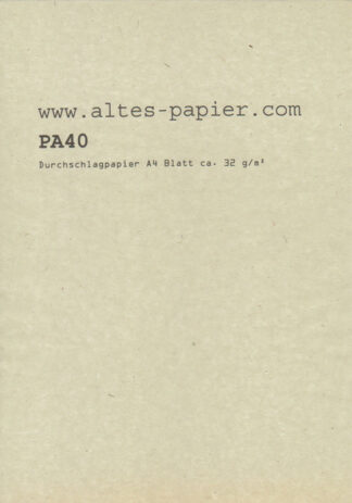 altes grünes Durchschlagpapier PA40