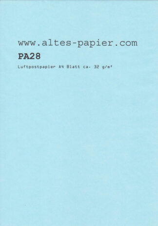 Luftpostpapier hellblau A4 Blatt PA28c
