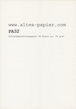 altes Schreibmaschinenpapier A4 Blatt PA32
