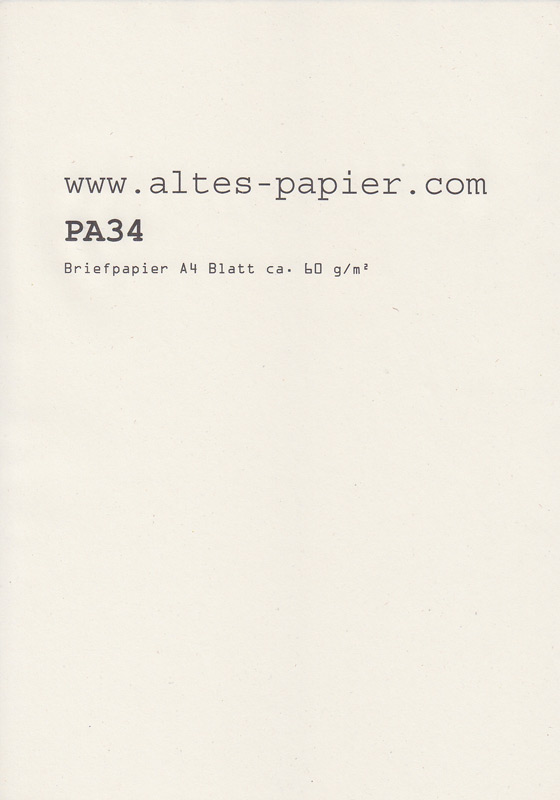 altes vergilbtes Briefpapier A4 Blatt PA34