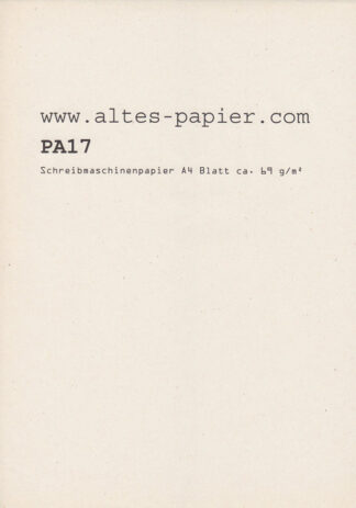blass vergilbtes Schreibmaschinenpapier A4 Blatt PA17d