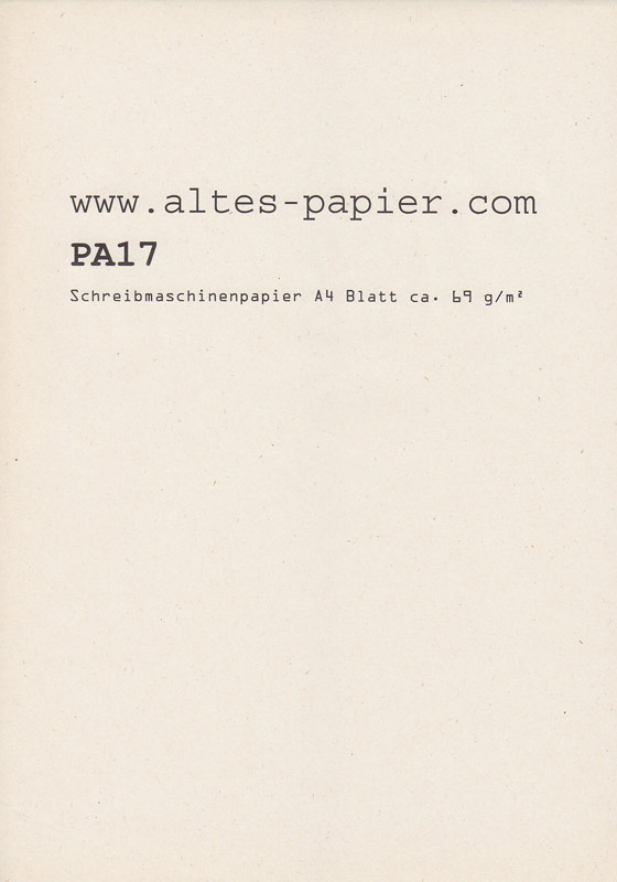 blass vergilbtes Schreibmaschinenpapier A4 Blatt PA17d