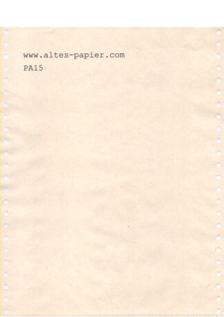 altes vergilbtes Computerpapier Blatt PA15