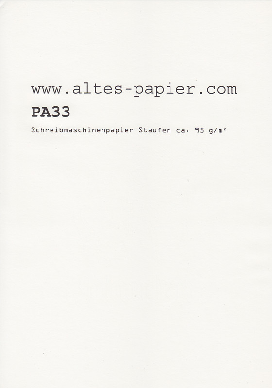 Schreibmaschinenpapier mit Wasserzeichen von Staufen A4 Blatt PA33
