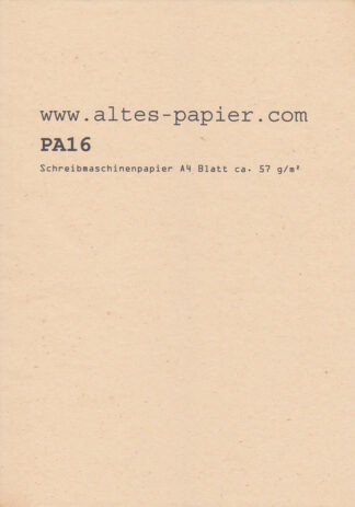 stark vergilbtes Schreibmaschinenpapier A4 Blatt PA16e
